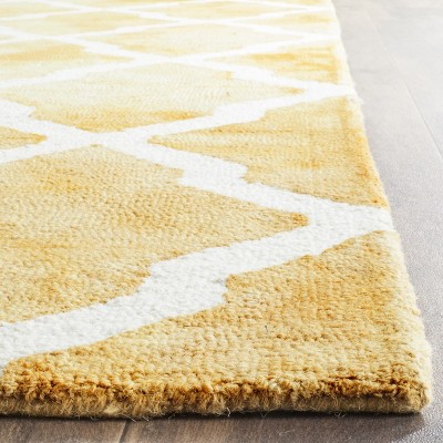Handmade Gold/Ivory Wool 8' x 10' Tufted Rectangular Rug