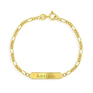 Girls' Classic Figaro ID Bracelet Sterling Silver Gold Plated - In Season Jewelry - 1 of 4