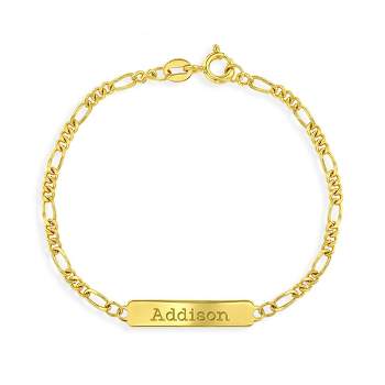 Girls' Classic Figaro ID Bracelet Sterling Silver Gold Plated - In Season Jewelry