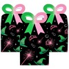 Big Dot of Happiness Witch Bow Boxes, Good Pink and Green Birthday or Witch Halloween Party Square Favor Gift Boxes - Set of 12 - 2 of 4