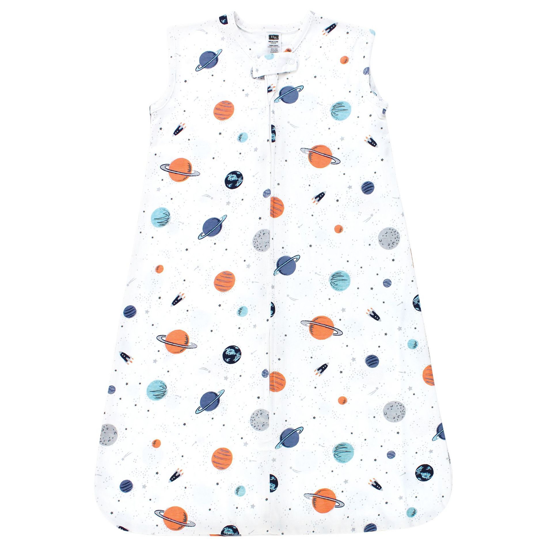 Hudson Baby Cotton Sleeveless Wearable Sleeping Bag, Sack, Blanket, Space, 6-12 Months