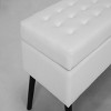 GlasFlength Ottomans and Benches Modern Storage Bench with Elegant Design for Bedroom Entryway Living Room, White, 43.3"*17.7"*18.9" - 4 of 4