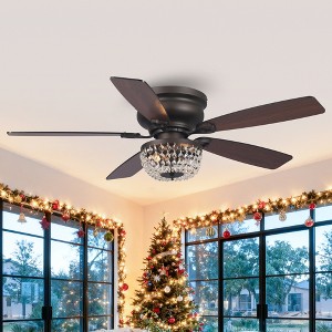 Parrot Uncle 48" Modern Crystal Flush Mount Ceiling Fan with Remote - 1 of 4