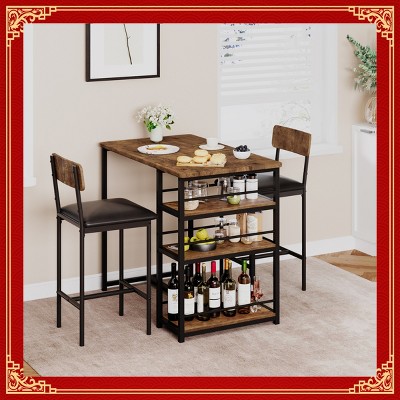 Garvee Bar Stools Set of 2, 37 Inch Barstools With Metal Legs PU Seats Chairs With Backrest Kitchen Height Upholstered Stools