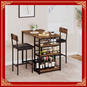 Garvee Bar Stools Set of 2, 37 Inch Barstools With Metal Legs PU Seats Chairs With Backrest Kitchen Height Upholstered Stools - 1 of 4