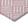 Pink And Ivory Geometric Washable Indoor Outdoor Area Rug - 4 of 4