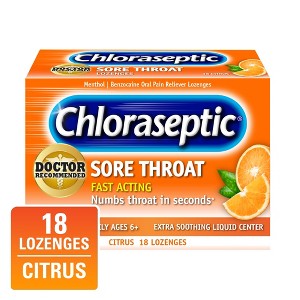 Chloraseptic Lozenges Sore Throat, Soothing Citrus 18ct : Target