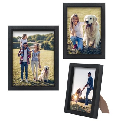 Americanflat Set of 3 Picture Frames - 4x6, 5x7, 6x8 Frames with Deep, High-Quality Molding - Black