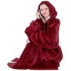PAVILIA Faux Shearling Wearable Blanket Hoodie, Cozy Oversized Hooded Sweatshirt Adults, Warm Fleece Big Pocket - 2 of 4