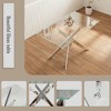 Lirago Modern Minimalist Tempered Glass Coffee Table with Stainless Steel Legs 27.5"Wx47.2"Lx29.5"H - 4 of 4