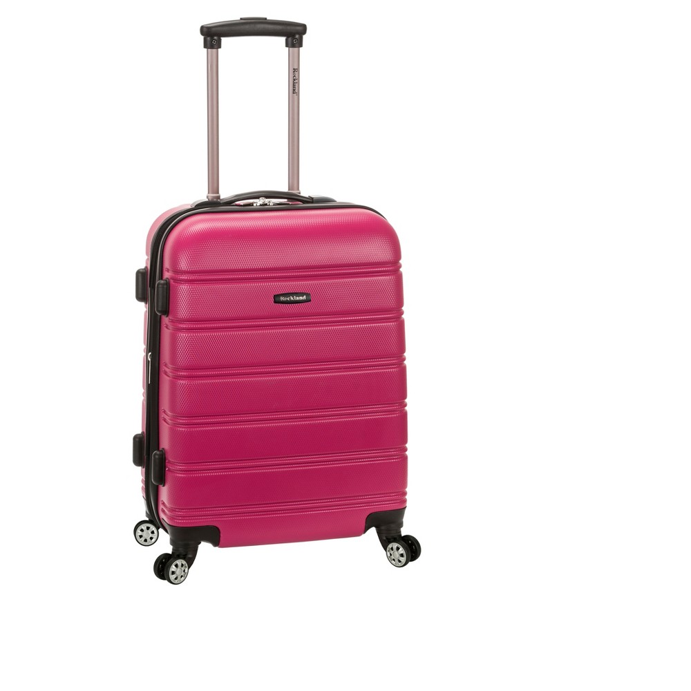 Photos - Luggage Rockland Melbourne Expandable Hardside Carry On Spinner Suitcase - Magenta 