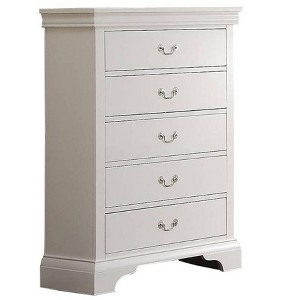 NicBex  5 Drawers Dresser for Bedroom,Classic Wooden Drawers with Silver Handle,Dressers for Kids Room,Living Room,Entry and Hallway,White - 1 of 4