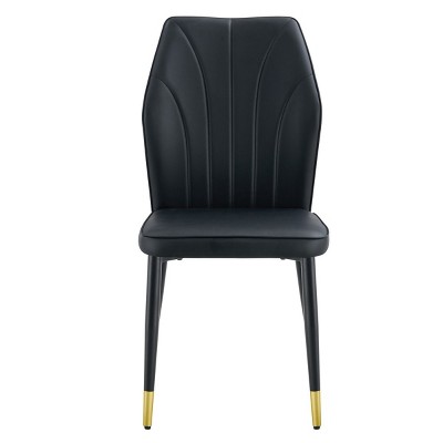 GlasFlength Accent Chairs Contemporary Minimalist Design Ergonomic Cushioned Seating Four Chairs For Living Spaces, Black, 17.5"*18"*36.6"