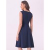Allegra K Women's Boat Neck Casual Office Sleeveless Sheath Midi Dress - 3 of 4