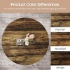Syemin End Tables Round Coffee Table, Rustic Brown Wooden 2-Tier Circle Coffee Table with Storage Shelves for Living Room, Brown, 31.69"*31.69"*17.32" - 4 of 4