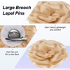 Unique Bargains Handmade Dainty Satin Fabric Big Peony Rose Flower Brooches Hair Clips 1 Pc - 2 of 4