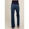Pinkblush Navy Blue Flare Leg Raw Hem Maternity Jeans - 4 of 4