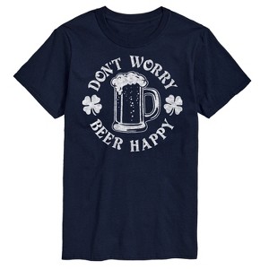 Men's - Instant Message - Don't Worry Beer Happy Short Sleeve Graphic T-Shirt - 1 of 4