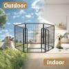 31.7" Dog Playpen,6 Panels Foldable Portable Pole Connection Wrought Iron Pet Play Pen, Outdoor Indoor Dog Exercise Pen For Yard, RV, Camping-Black - 2 of 4