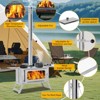 Portable Hot Tent Stove with View Glass, Wood Burning Stainless Steel Camping Stove, Includes 5 Chimney Pipes for Outdoor Heating and Cooking - 3 of 4