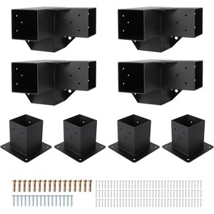 4"x4" Pergola Kit,Heavy-Duty Carbon Steel Gazebo Hardware with 4-Way Brackets,Perfect for Outdoor Patio,Pergola & Cabin Construction - 1 of 4