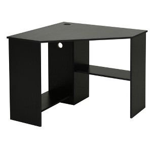 HOMCOM Corner Computer Desk with Storage Shelf, Writing Table Study Workstation for Home Office - 1 of 4