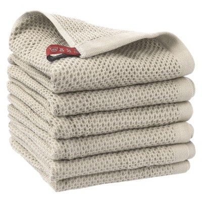 Unique Bargains Cotton Solid Lint Free Kitchen Towels 6 Pcs