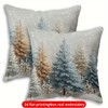 Lomsoe 2pcs Winter Snowflake & Pine Tree Pillow Covers - Snowy Forest Cushion Covers with Zipper Closure, Machine Washable Sofa Bed Decor, All-Season - 4 of 4