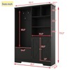 Hall Tree with Bench Shoe Cabinet Drawers Shelves Hooks Modern Coat Rack Entryway, 33.27"*18.7"*8.46" - 3 of 4
