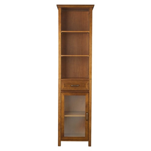 Avery Linen Cabinet with 1 Drawer Oil Oak Brown - Elegant Home Fashions