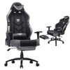 FONTOI Office Chair with Retractable Footrest and Adjustable Arms, Ergonomic Gaming Chair with Wide Seat for Home Office, Gray, 26.8"*52.4"*26.8" - 2 of 4