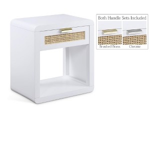 Meridian Furniture,Langham White Nightstand - 1 of 4