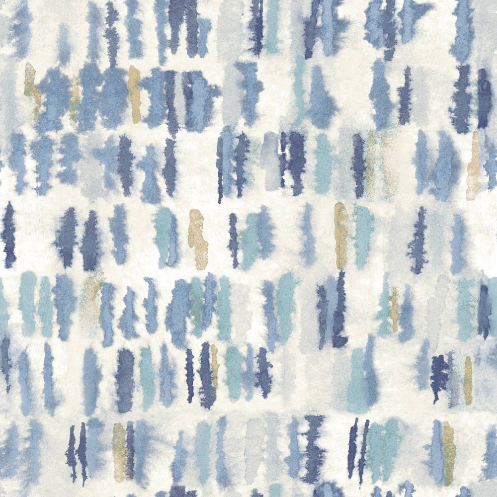 Photos - Wallpaper Roommates Watercolor Fountain Blue Peel and Stick  