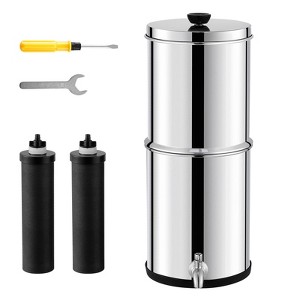 VEVOR Gravity-fed Water Filter System, 2.25G 304 Stainless-Steel Countertop System, Water Filtration System, Reduces Lead and up to 99% of Chlorine - 1 of 4