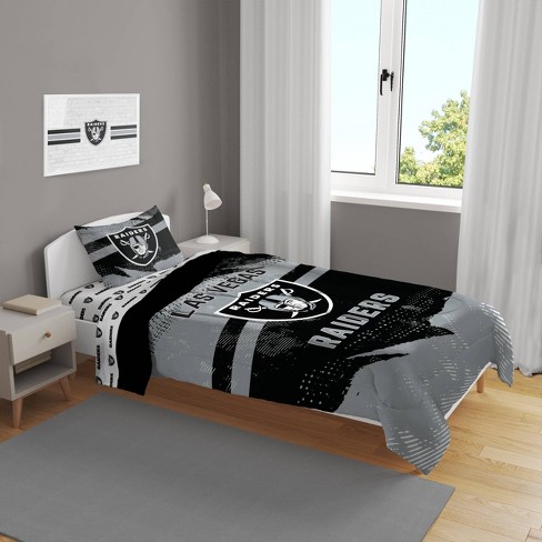 Cathay Sports Las Vegas Raiders 4-Piece Silver/Black Twin/Twin Xl Bundle  Set in the Bedding Sets department at