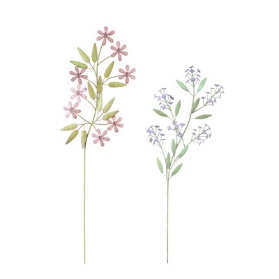 Evergreen Artisan Florals Metal Garden Stake, Set of 2