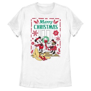 Womens Mickey & Friends Merry Christmas Decorations T Shirt - 1 of 4