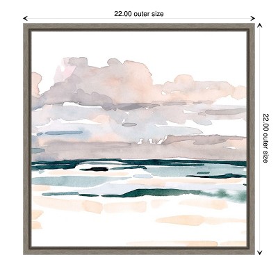 Soft Coastal Abstract Canvas Wall Art Print in Light Colors