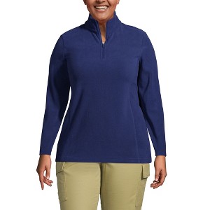 Lands' End Women's Anyweather Fleece Quarter Zip Pullover - 1 of 4