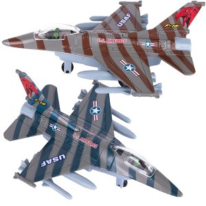 ArtCreativity Diecast Metal F-16 Fighter Jet Toy Set (2 Pack) - 1 of 4