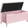 Storage Bench, 39.4” Wooden Chest Storage Box with 2 Safety Hinges, Entryway Benches with Flip-Top - 2 of 4