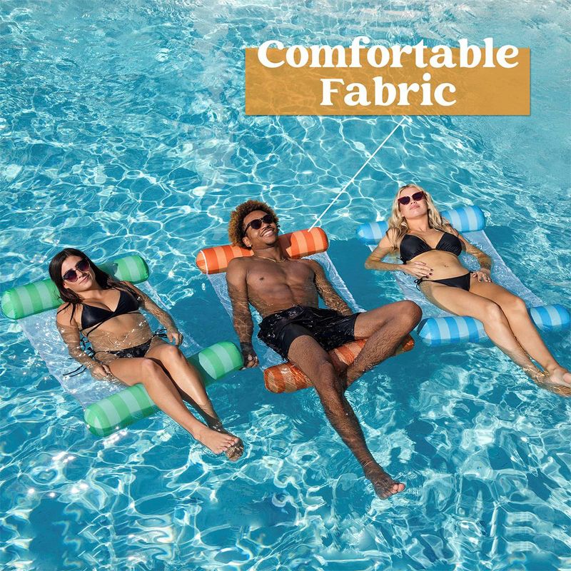 Syncfun 3 Pack 4-in-1 Inflatable Pool Floats Hammock, Water Hammock Lounges(Saddle, Lounge Chair, Hammock, Drifter), 4 of 7