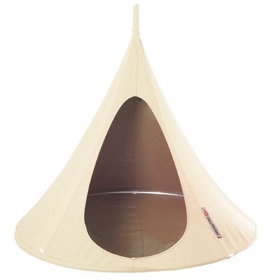 White Polyester Hanging Cacoon Hammock Chair with Aluminum Ring