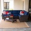 Leisure Made Jackson 5pc Wicker Sectional in Navy Fabric - 2 of 4