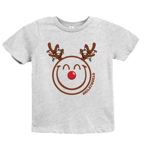 SmileyWorld Reindeer Lights - Youth Short Sleeve Graphic T-Shirt and Toddler Short Sleeve Graphic T-Shirt - 1 of 3