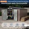 10x14 FT Commercial-Grade Metal Storage Shed - Extra Large Galvanized Steel Shelter with Lockable Doors & Air Vents - 3 of 4