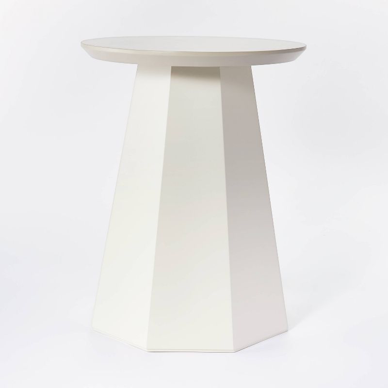 Daffan Faceted Round Accent Table Cream - Threshold&#8482; designed with Studio McGee, 3 of 6