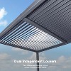 PURPLE LEAF Outdoor Louvered Pergola with Adjustable Metal Roof for Patio Pergola - 4 of 4