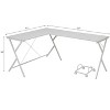 Vynxaria White Corner Desks Finish Computer Desk Modern Home Office Workstation with Sleek Design - 3 of 4