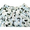 Women's Vintage Floral Midi Skirt - Pleated A-Line Skirt with Pockets Blue-white Flowers - 3 of 4